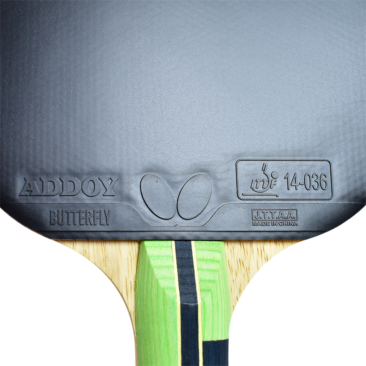 Butterfly Lin Yun-Ju CF-2 Racket - Black Side - Close-Up
